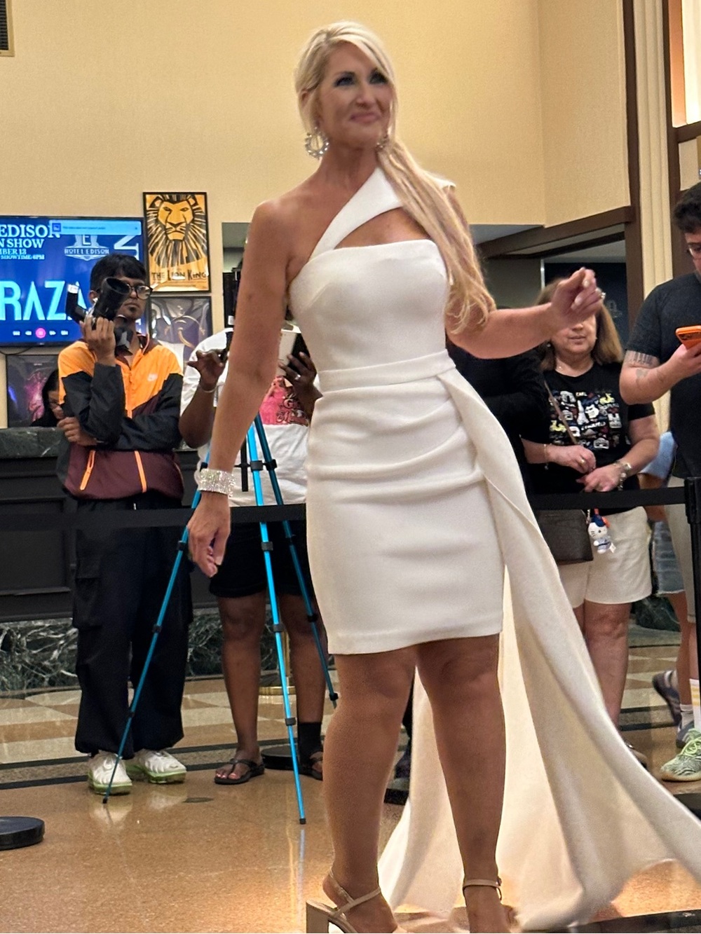 Jovani One-Shoulder White Asymmetric Cocktail Dress